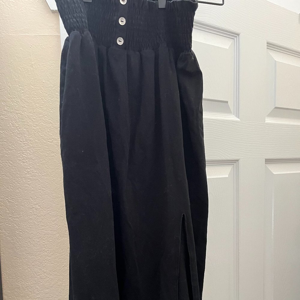 Disturbia black midi skirt side slit